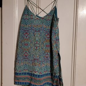 Maeve green floral paisley silk tunic